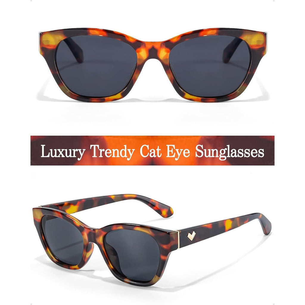 Small Polarized Glasses for Women Trendy Classic Cat Eye Glasses for Narrow Face with UV400 Protection LS2315