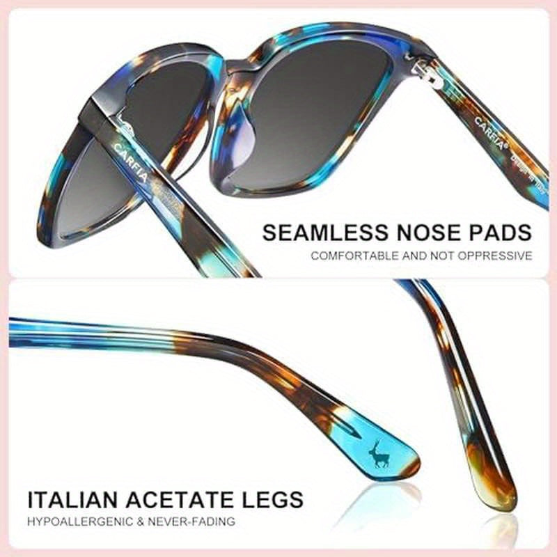 Women'S Large Face Retro Polarized Fashion Glasses - Anti-Glare & Blue Light Blocking