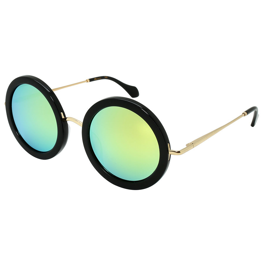 Sophisticated Handcrafted Italian Women's Designer Eyewear with Round Acrylic Frame