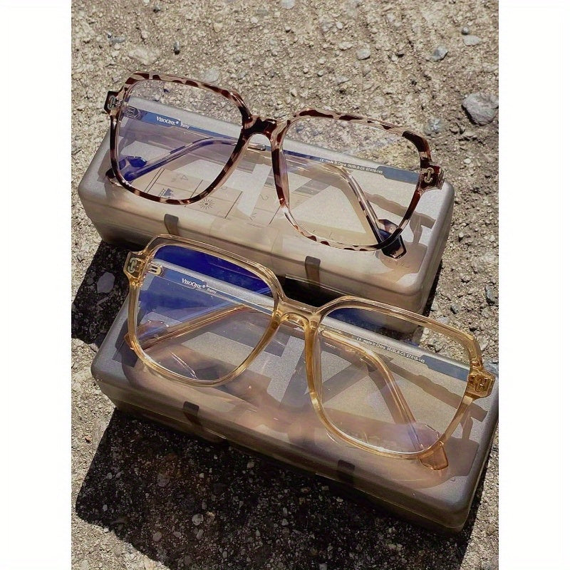 Oversized Light Blocking Glasses with Chic Square TR90 Frame and Metal Temple Women Men REMY