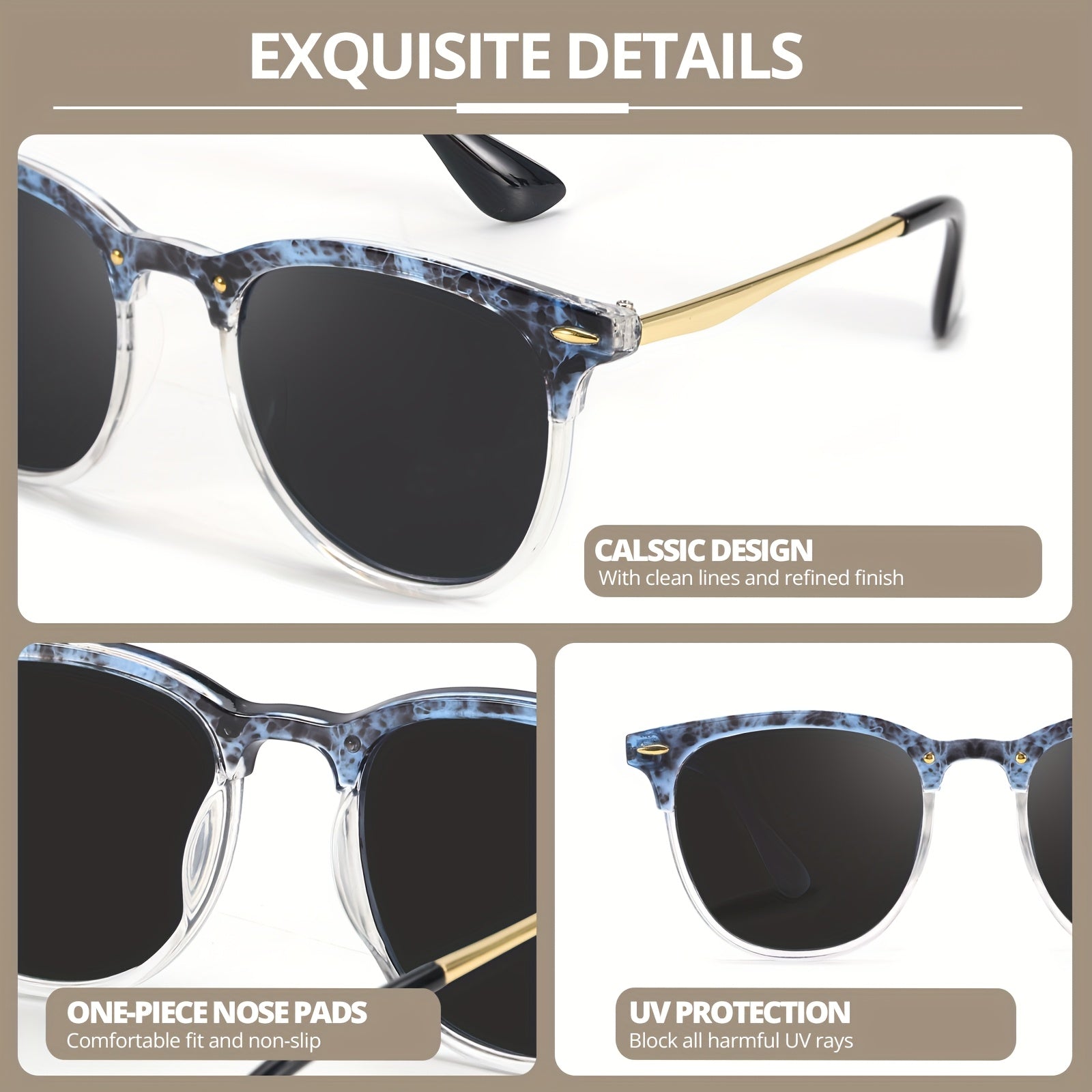 UV400 Glasses: Style - Meets - Function | Trendy Frames For All - Day Comfort & Sun Protection SG2121