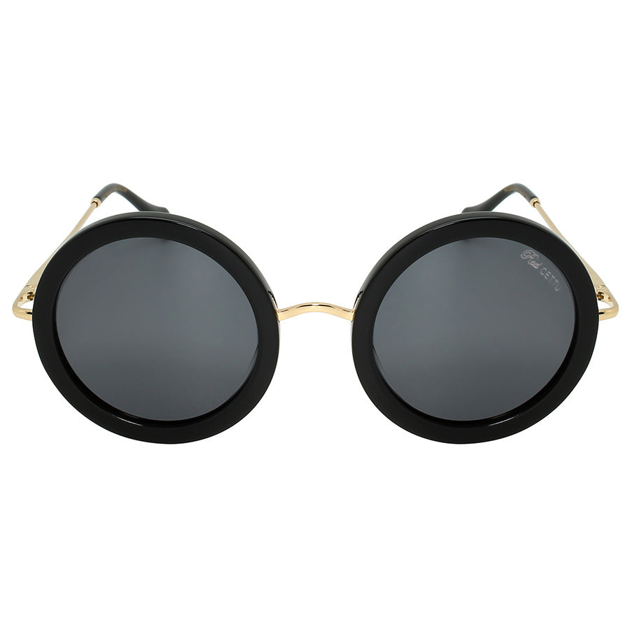 Sophisticated Handcrafted Italian Women's Designer Eyewear with Round Acrylic Frame