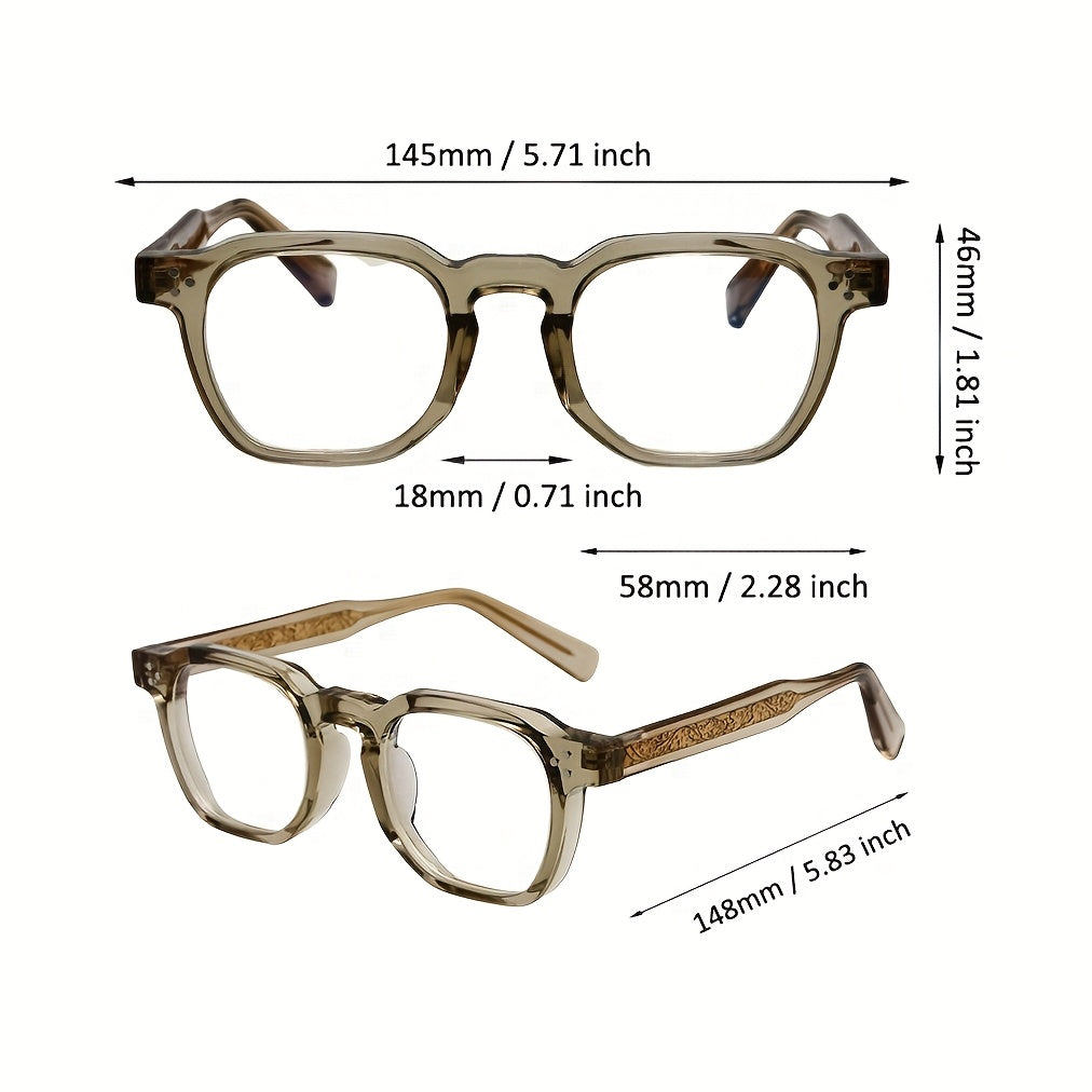 Trendy Fashion Glasses Trendy Fashion Square TR Frame Glasses | Anti Blue Light Lens