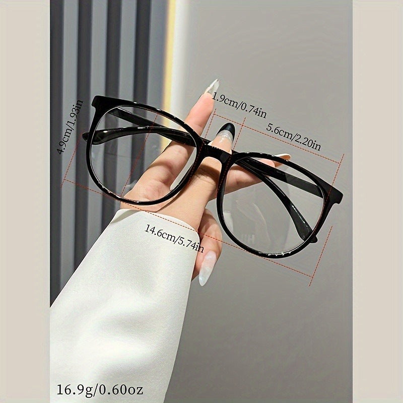 3pcs Retro Classic Fashion Glasses - Minimalist Round Full Rim TR PC Polycarbonate Frames in Black