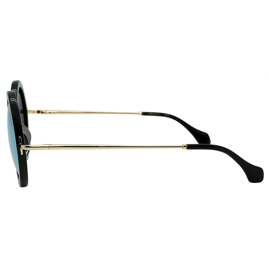 Sophisticated Handcrafted Italian Women's Designer Eyewear with Round Acrylic Frame