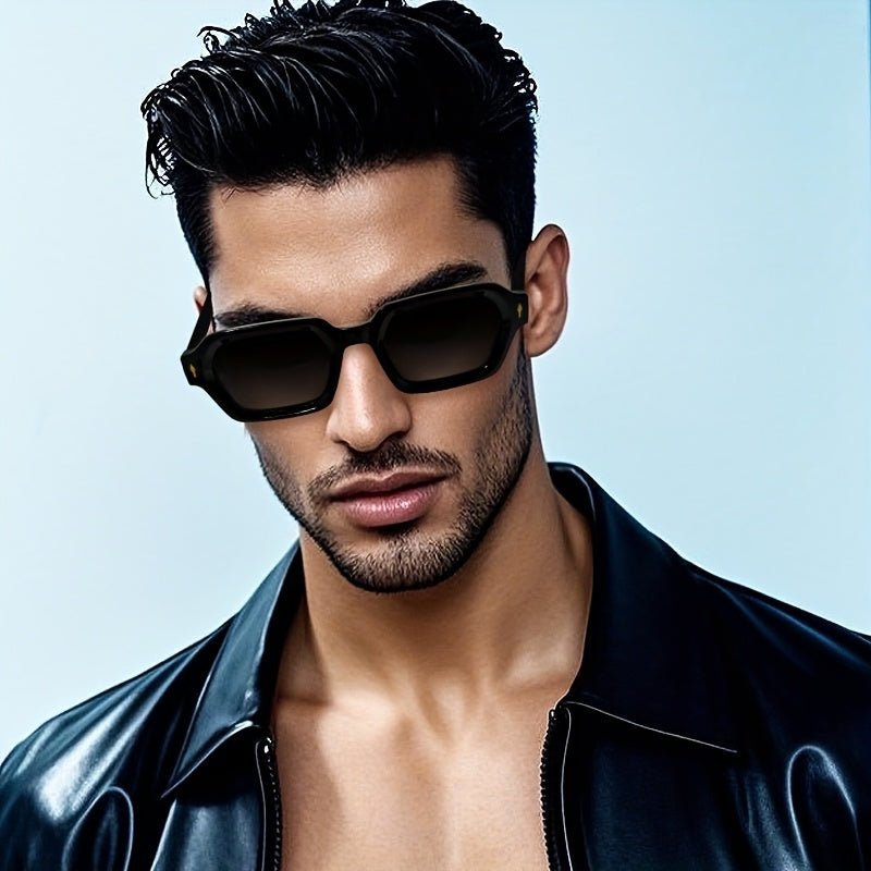 Men's Small Frame Square with Polarized Lenses, Blue Light Blocking & Anti-Glare