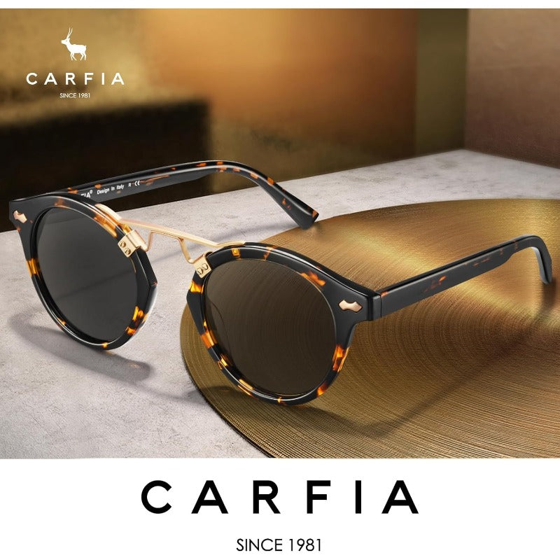 CARFIA Women's Small Face Retro Round Polarized Fashion Glasses - UV Protection 400nm
