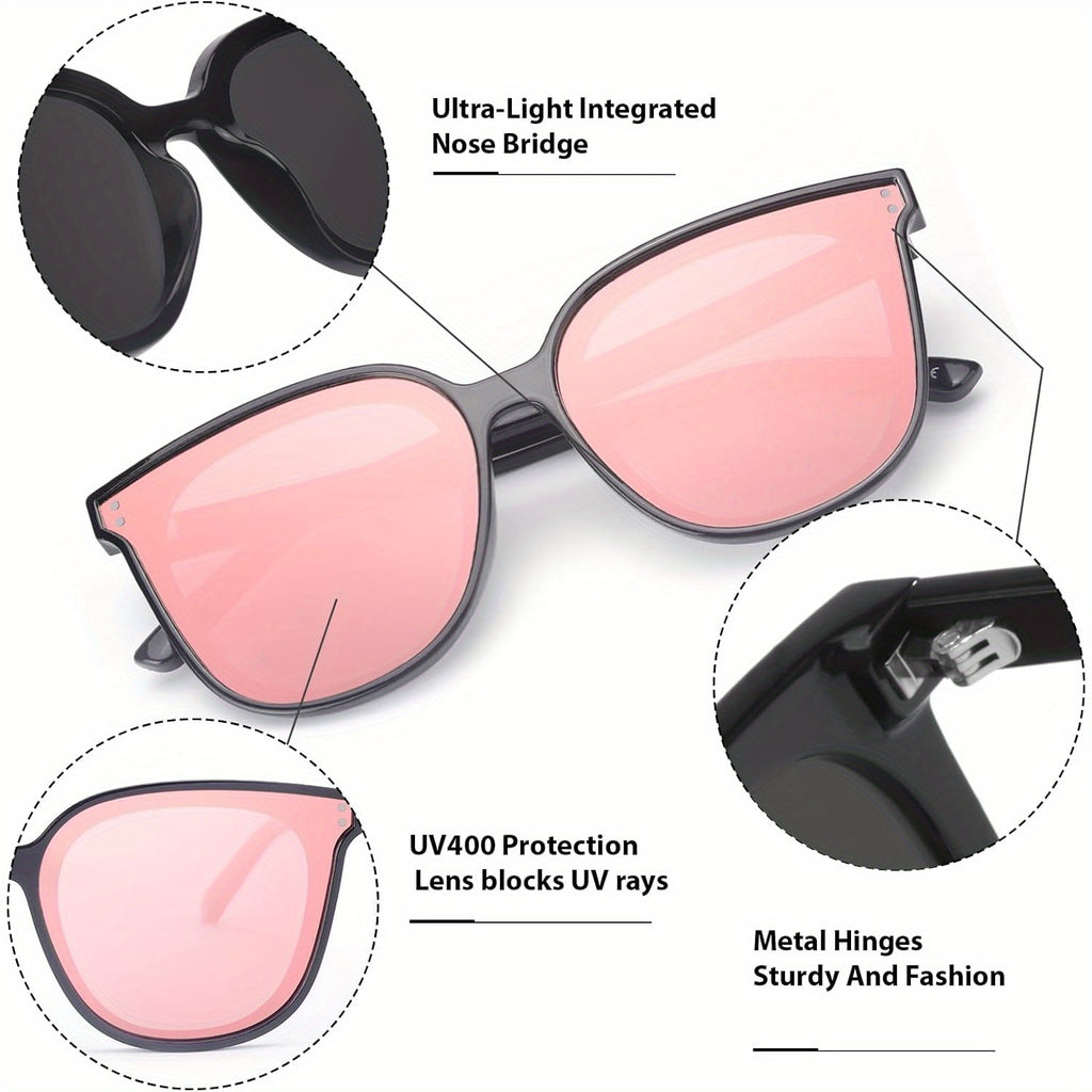 2pcs COOLEAR Polarized Cat Eye for Women, Rectangle Frame, TAC Lens
