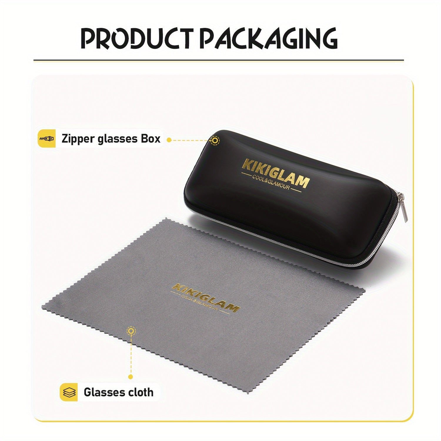 KIKIGLAM Fashion Full-Frame Fashion Glasses with Anti-Blue Light Flat Lens