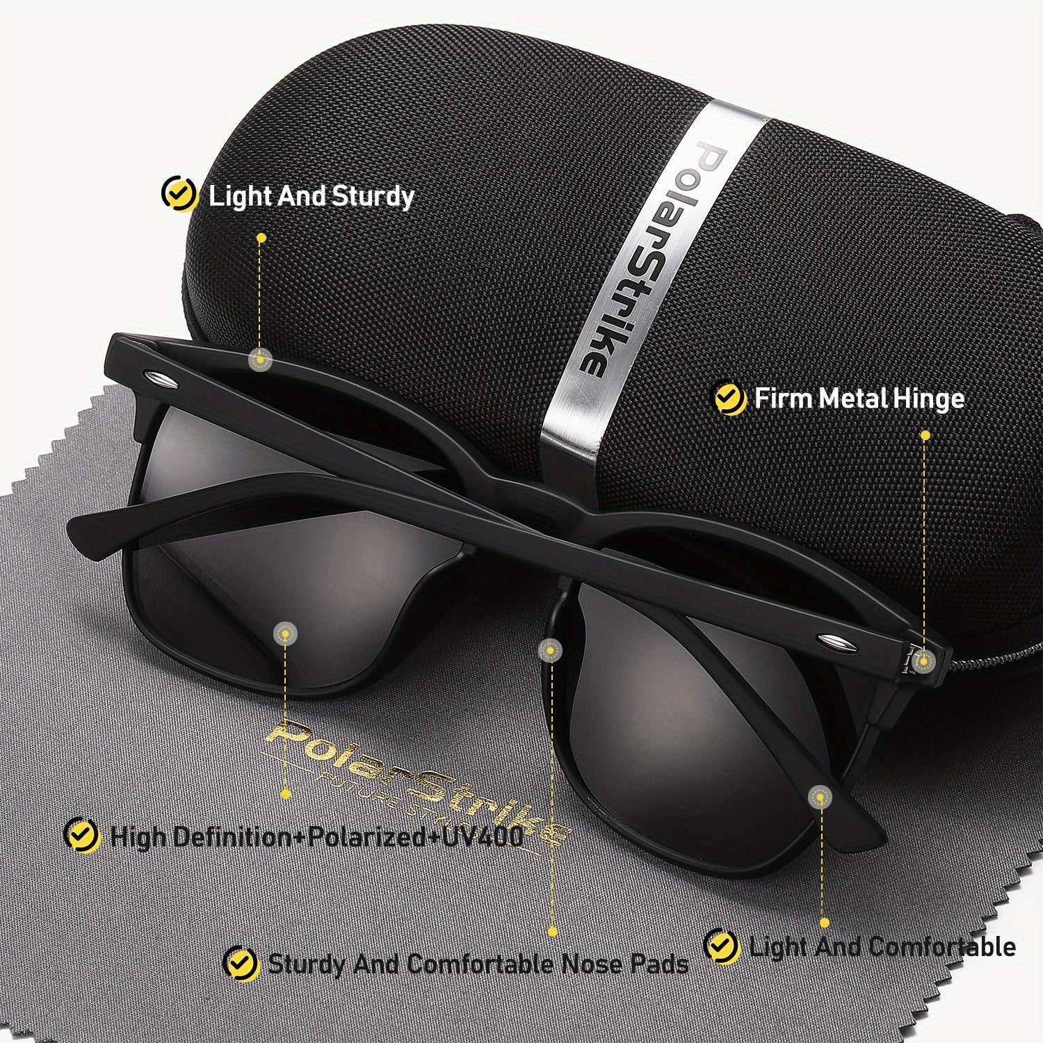 PolarStrike Unisex Full-Frame Polarized Fashion Glasses UV Protection
