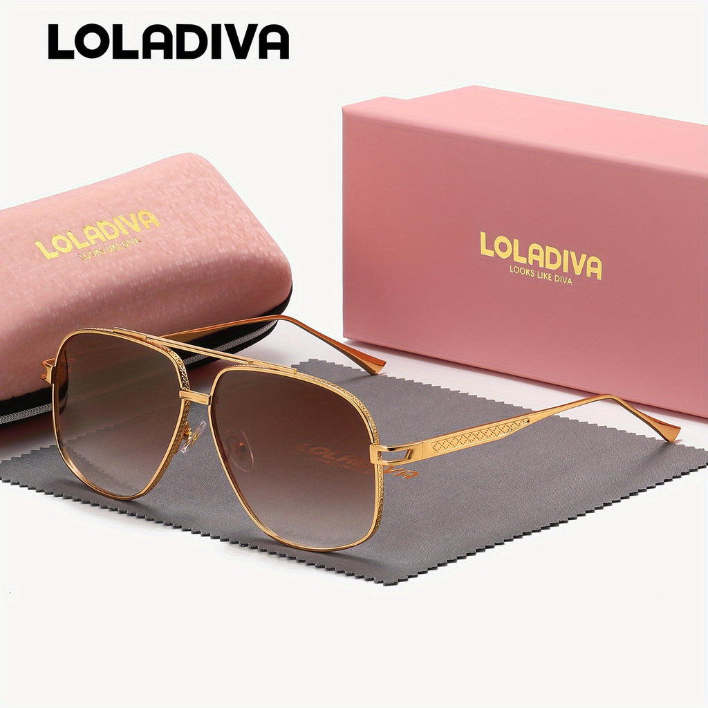 LolaDiva Unisex Full Rim Metal Frame Glasses, Polarized TAC Lens, Professional UV400 Protection, Fashion Eyewear