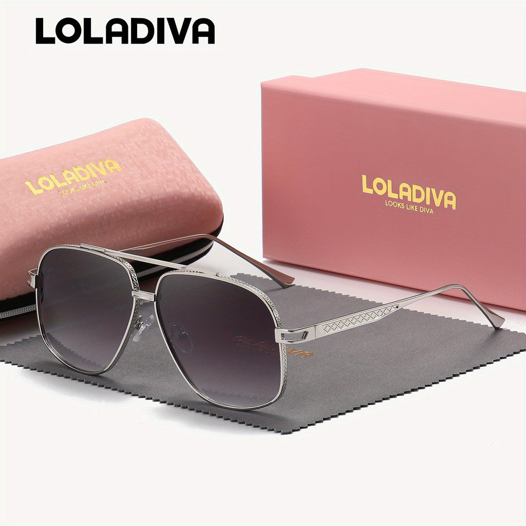 LolaDiva Unisex Full Rim Metal Frame Glasses, Polarized TAC Lens, Professional UV400 Protection, Fashion Eyewear