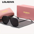 LolaDiva Unisex Full Rim Metal Frame Glasses, Polarized TAC Lens, Professional UV400 Protection, Fashion Eyewear