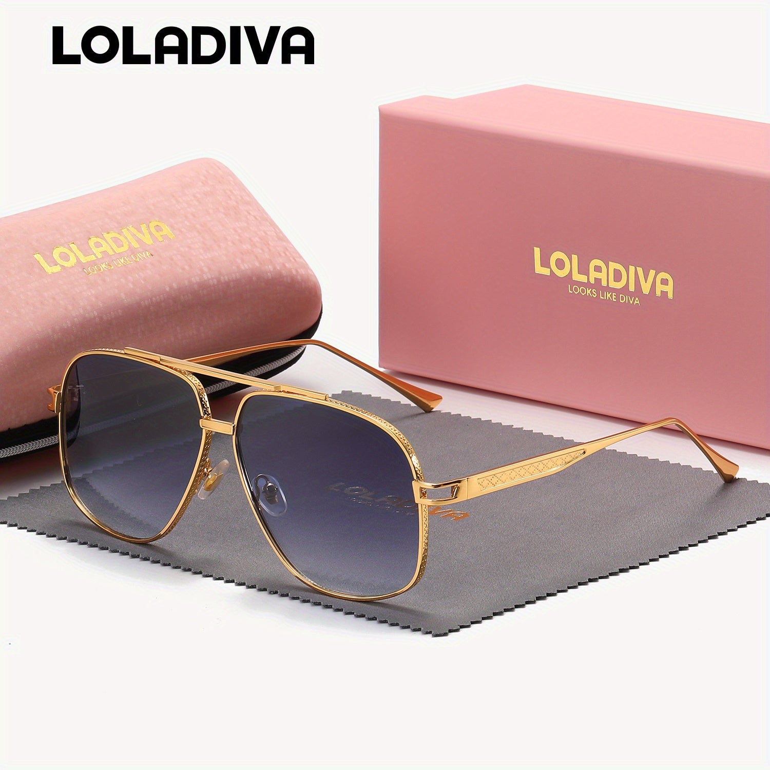 LolaDiva Unisex Full Rim Metal Frame Glasses, Polarized TAC Lens, Professional UV400 Protection, Fashion Eyewear
