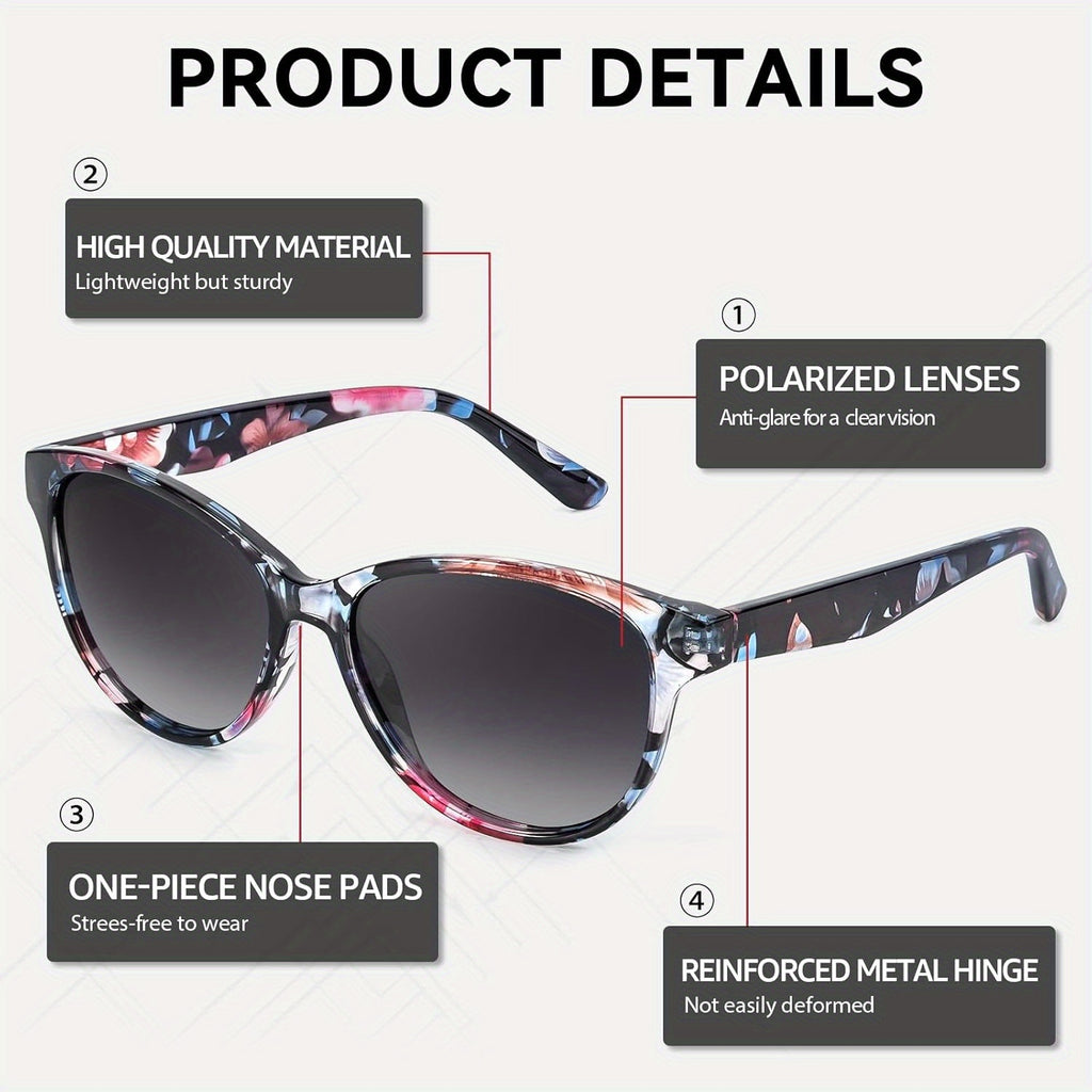 COOLEAR Polarized for Women, Trendy Classic with UV400 Protection for Outdoor\u002F Driving