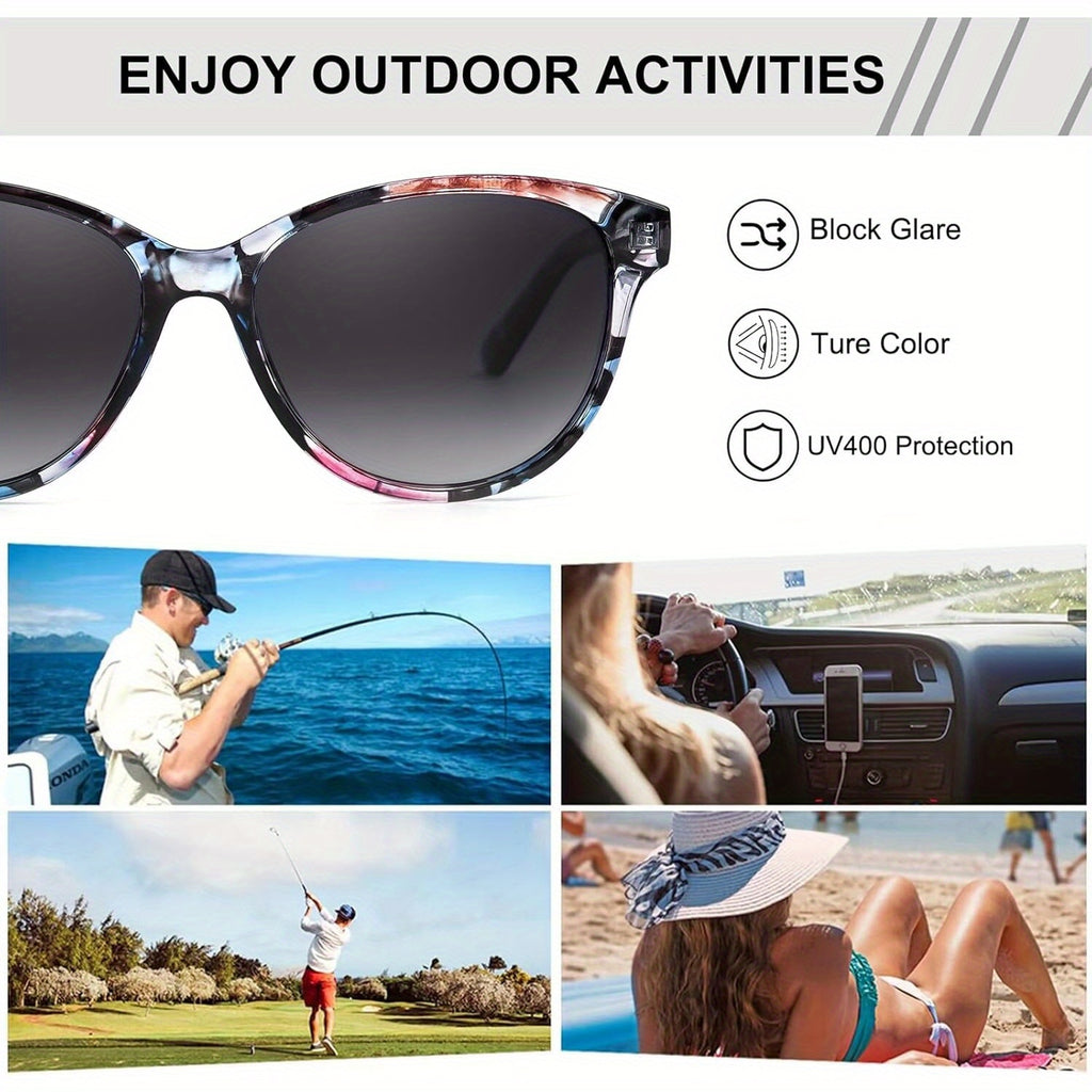 COOLEAR Polarized for Women, Trendy Classic with UV400 Protection for Outdoor\u002F Driving