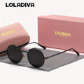 1 Pair LolaDiva UV400 Polarized Round Glasses, Full Frame TAC Lens, Zinc Alloy Frame