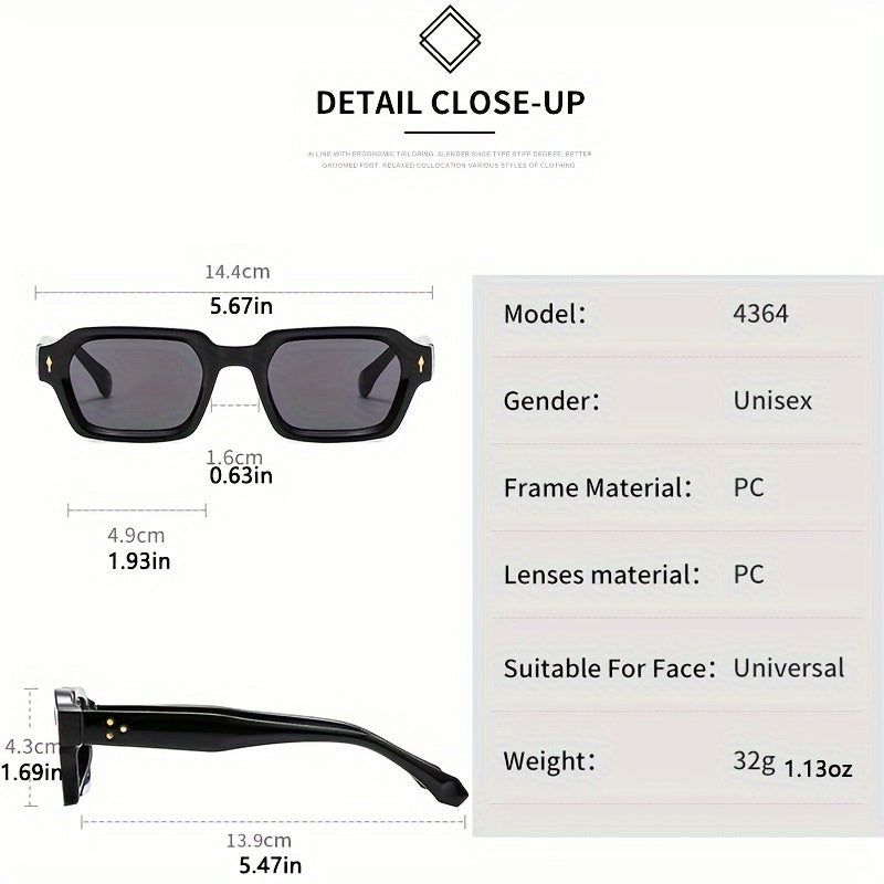 Men's Small Frame Square with Polarized Lenses, Blue Light Blocking & Anti-Glare