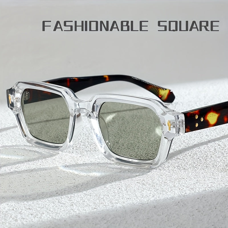 Men's Small Frame Square with Polarized Lenses, Blue Light Blocking & Anti-Glare
