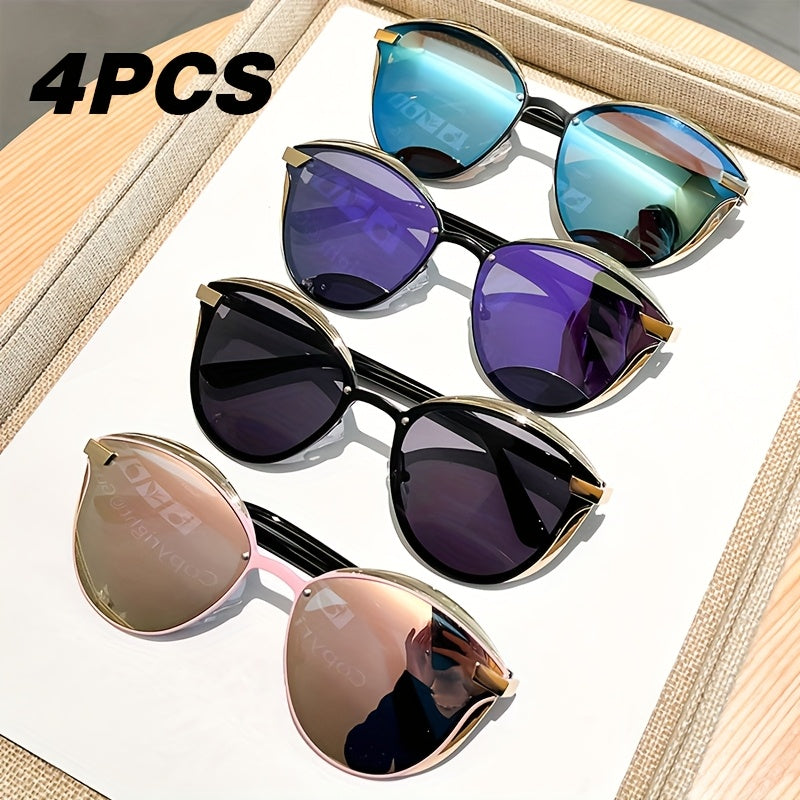 Fashion Glasses, VIOLA MAG 4pcs VIOLA MAG Women's Oversized Cat-Eye Fashion Glasses - Color-Changing Lenses