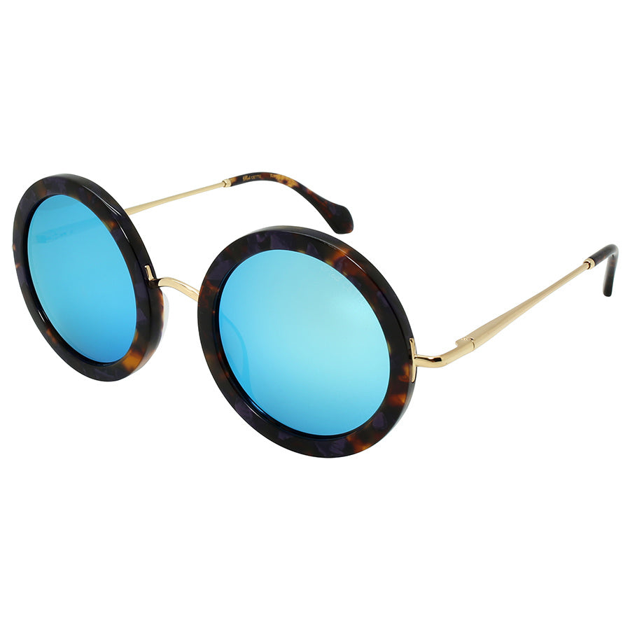 Sophisticated Handcrafted Italian Women's Designer Eyewear with Round Acrylic Frame