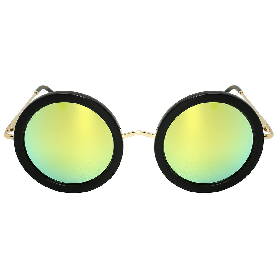 Sophisticated Handcrafted Italian Women's Designer Eyewear with Round Acrylic Frame