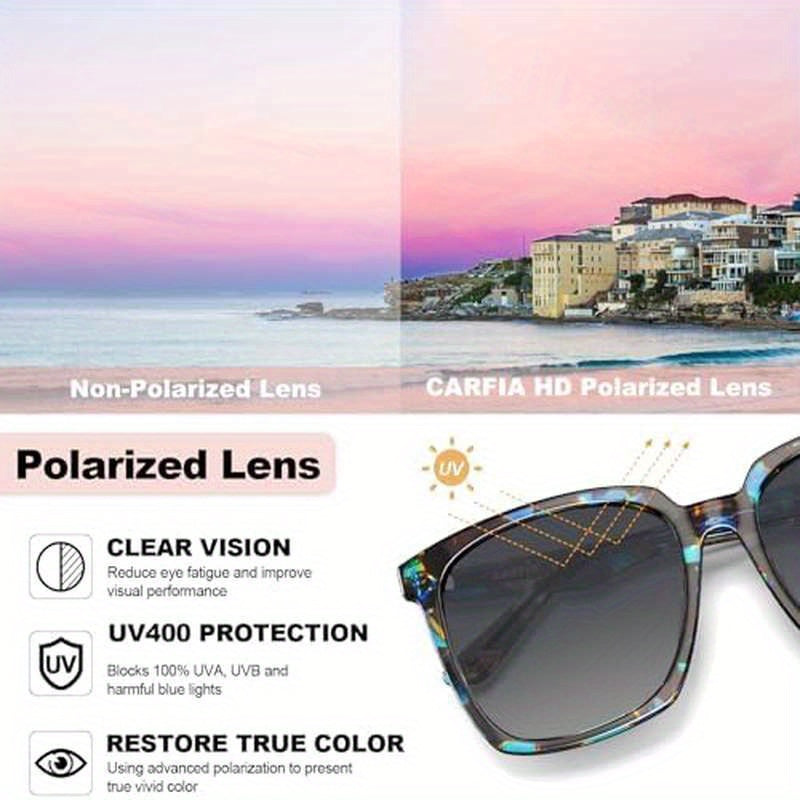 Women'S Large Face Retro Polarized Fashion Glasses - Anti-Glare & Blue Light Blocking