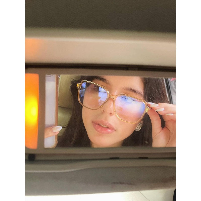 Oversized Light Blocking Glasses with Chic Square TR90 Frame and Metal Temple Women Men REMY