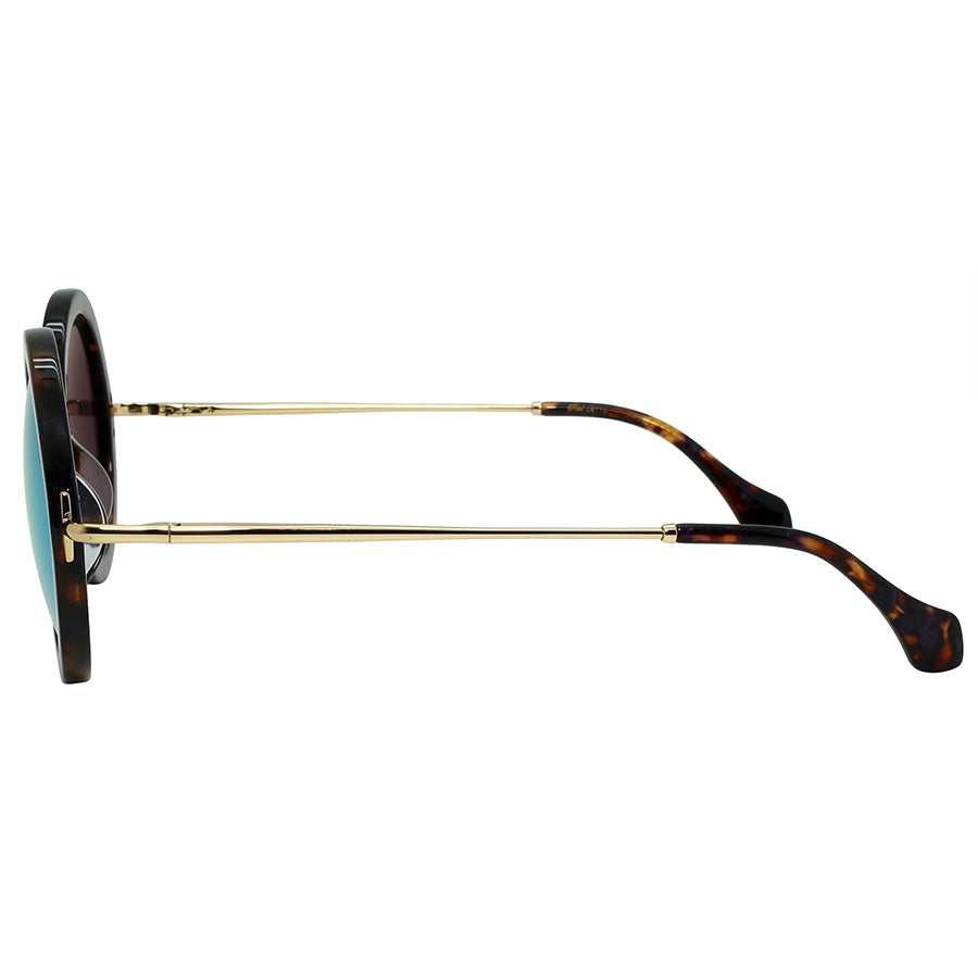 Sophisticated Handcrafted Italian Women's Designer Eyewear with Round Acrylic Frame