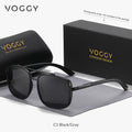 VOGGY Fashion Simple Retro Pilot Metal TR90 UV Protection Polarized Glasses