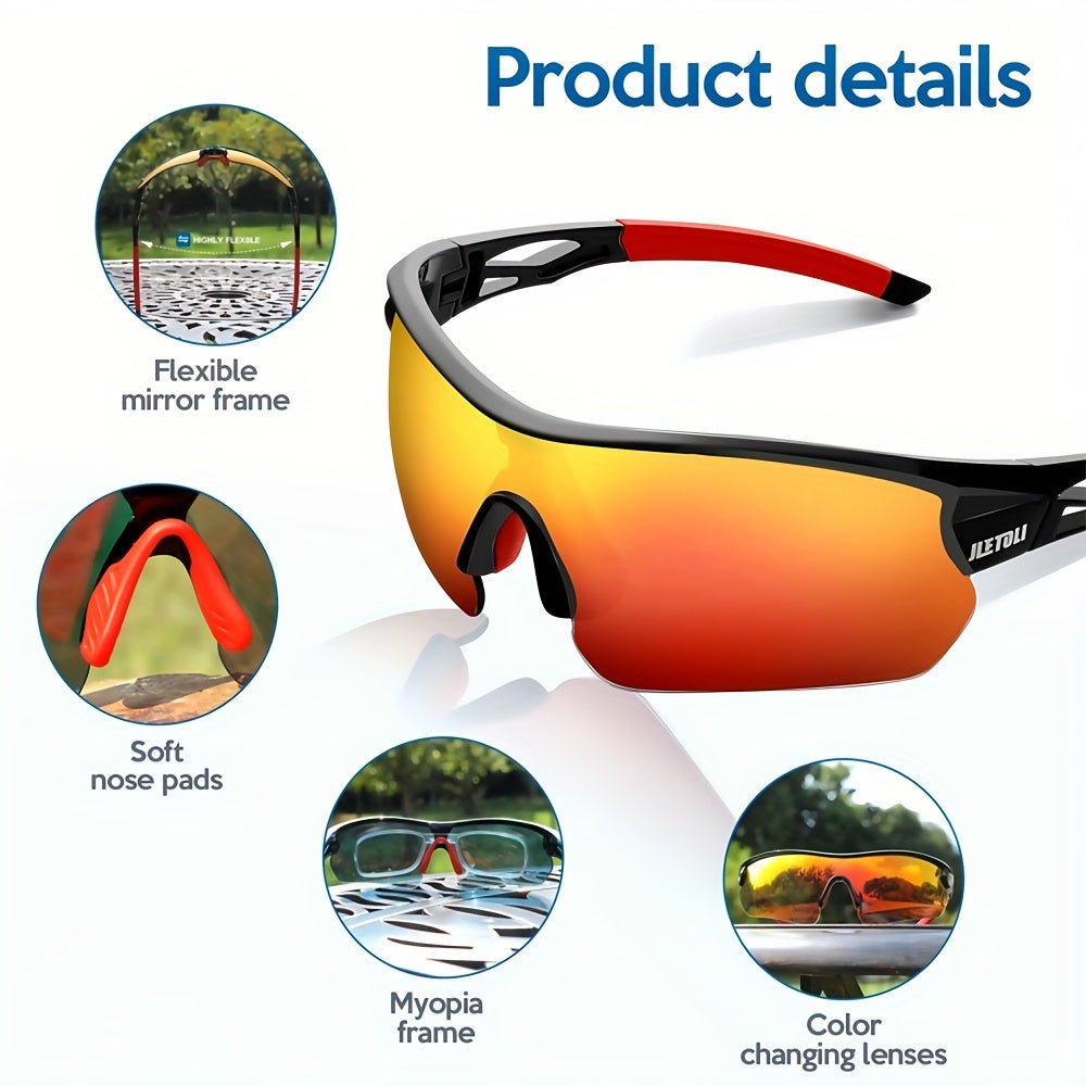 Lentes Fotocromaticos Hombre Ultraviolet-proof Bike Glasses Polarization Windproof Photochromic Lightweight Suitable for Cycling
