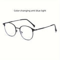 1 Pair of Stylish Round Fashion Glasses for Men & Women - Photochromic Lenses