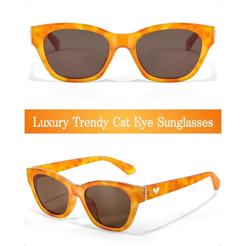 Small Polarized Glasses for Women Trendy Classic Cat Eye Glasses for Narrow Face with UV400 Protection LS2315