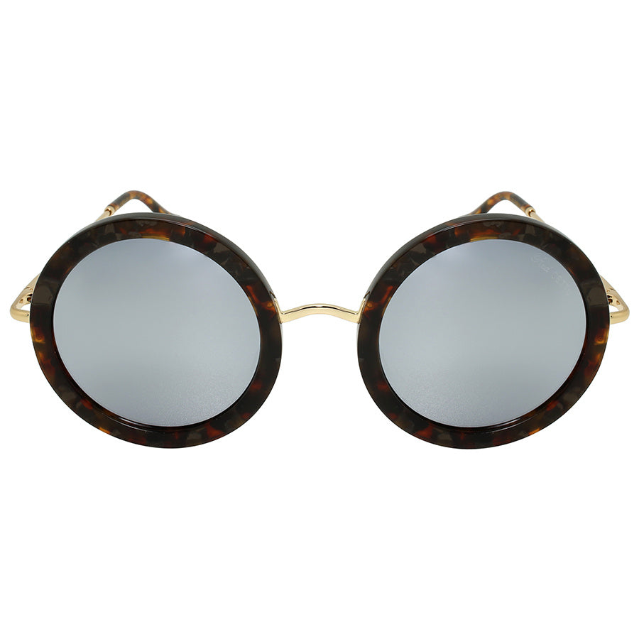 Sophisticated Handcrafted Italian Women's Designer Eyewear with Round Acrylic Frame