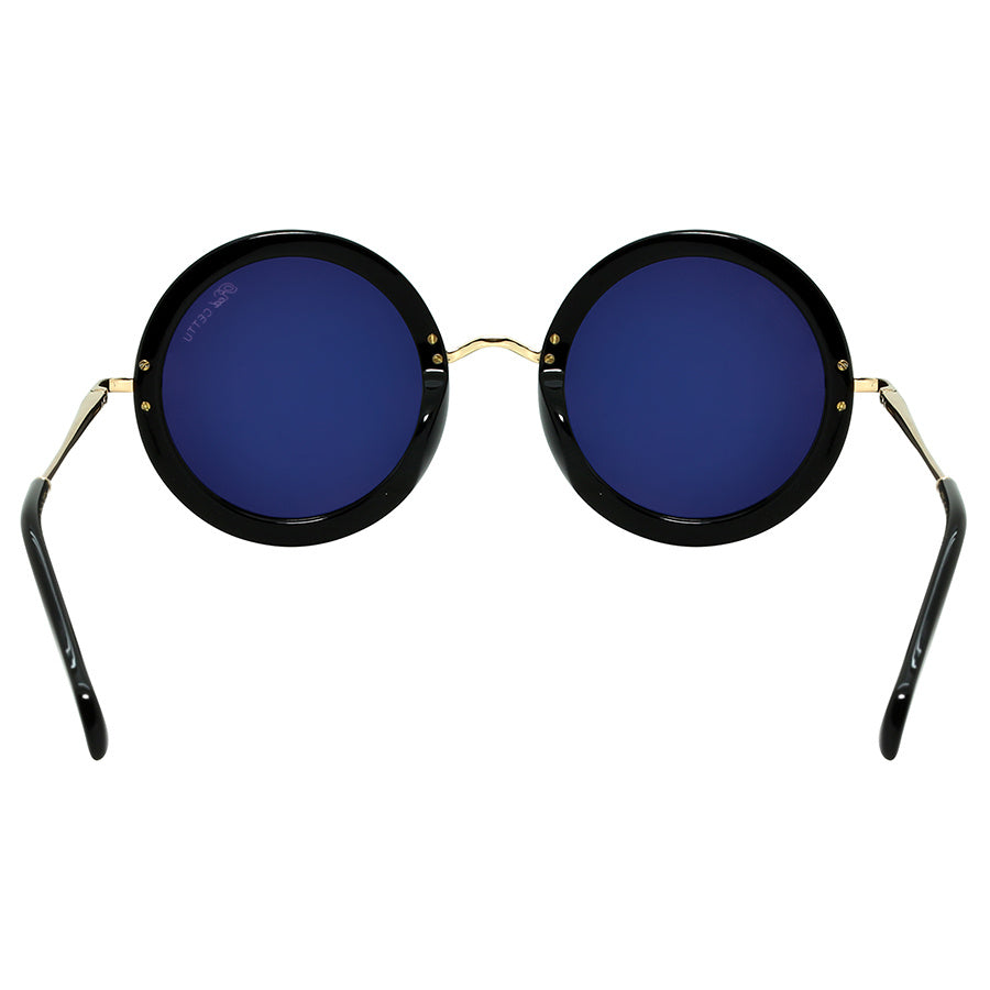 Sophisticated Handcrafted Italian Women's Designer Eyewear with Round Acrylic Frame