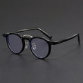 Men'S Stylish Round Frame Fashion Glasses - Blue Light Blocking, Anti-Glare Lenses, Durable PC Material