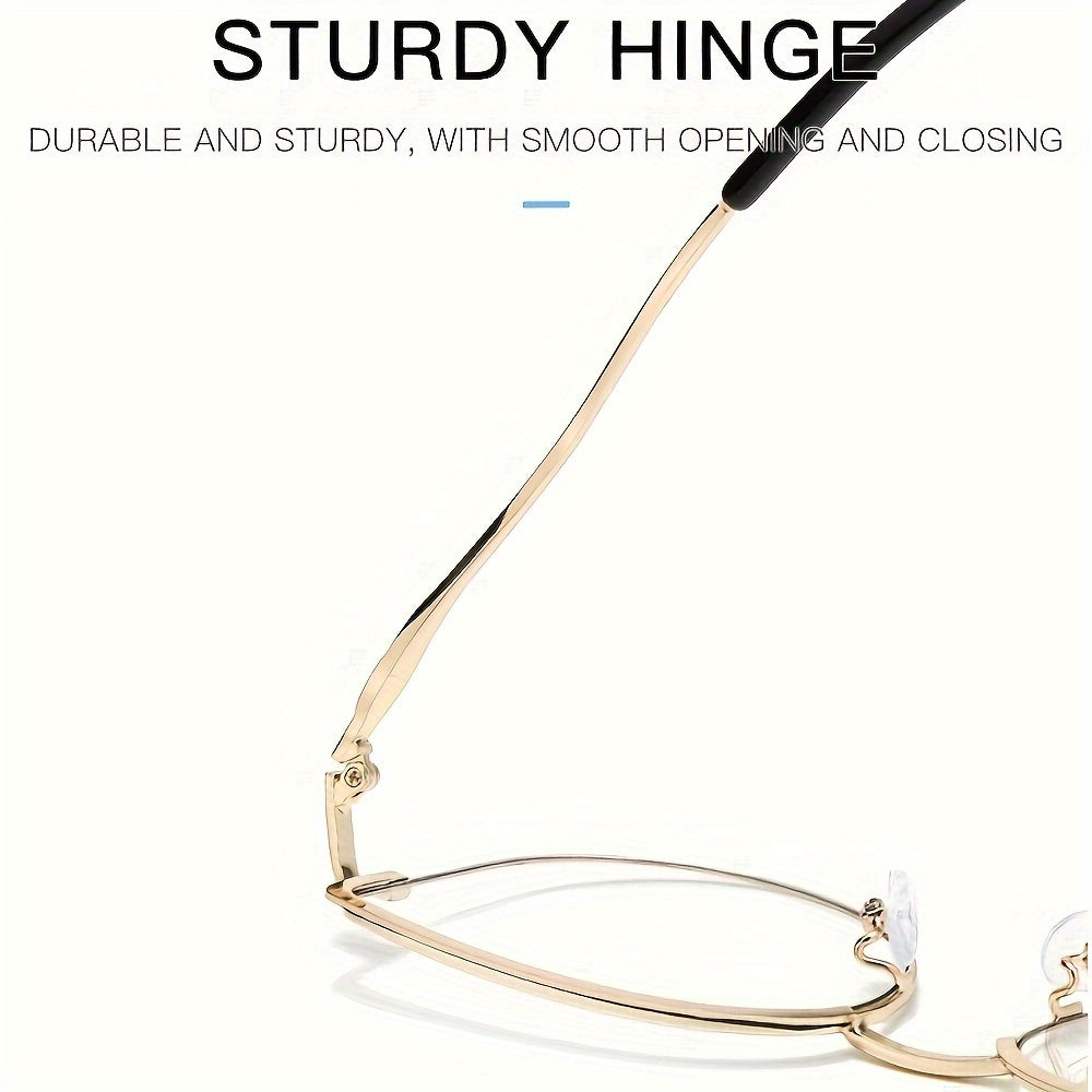 1 Pair Unisex Metal Cat Eye Glasses with Photochromic Lenses - Automatic UV Protection