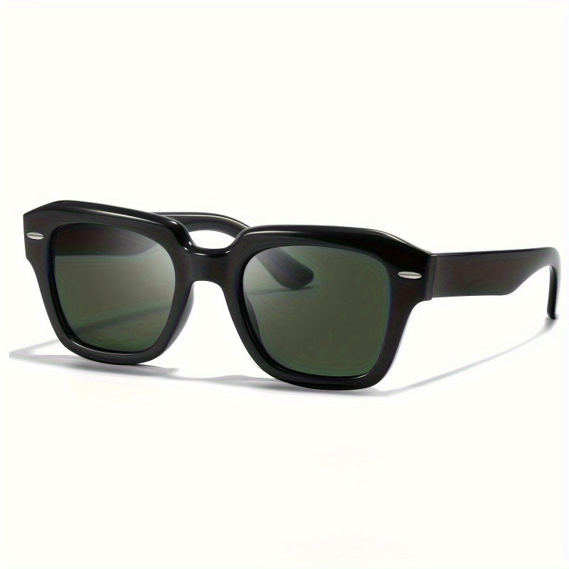 1pc Fashion Glasses for Women & Men - Large UV400 Protection, Stylish Black Frames with White Accents