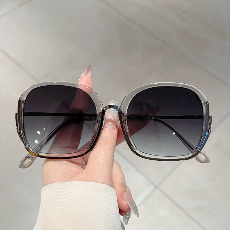 Women'S Luxury Square Frame Fashion Glasses - Anti-Blue Light & Polarized Lenses, Metallic temples