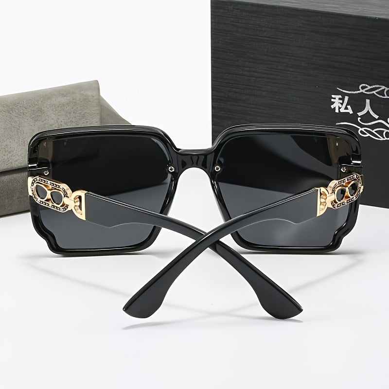 1 Pair Women's Oversized Square Shield Fashion Glasses - Gradient Color-Changing Lenses