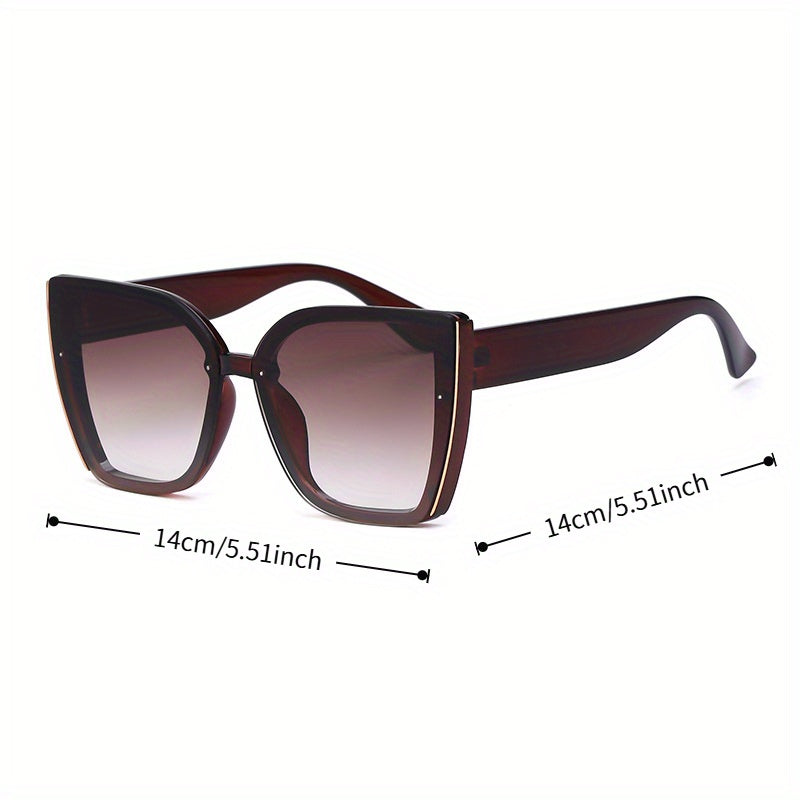 Stylish Large Frame Women'S Cat-Eye Fashion Glasses - Korean Style Oversized Cat-Eye Lenses