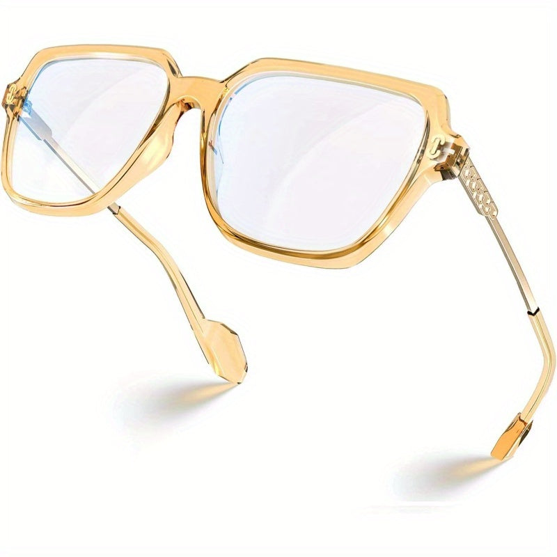 Oversized Light Blocking Glasses with Chic Square TR90 Frame and Metal Temple Women Men REMY