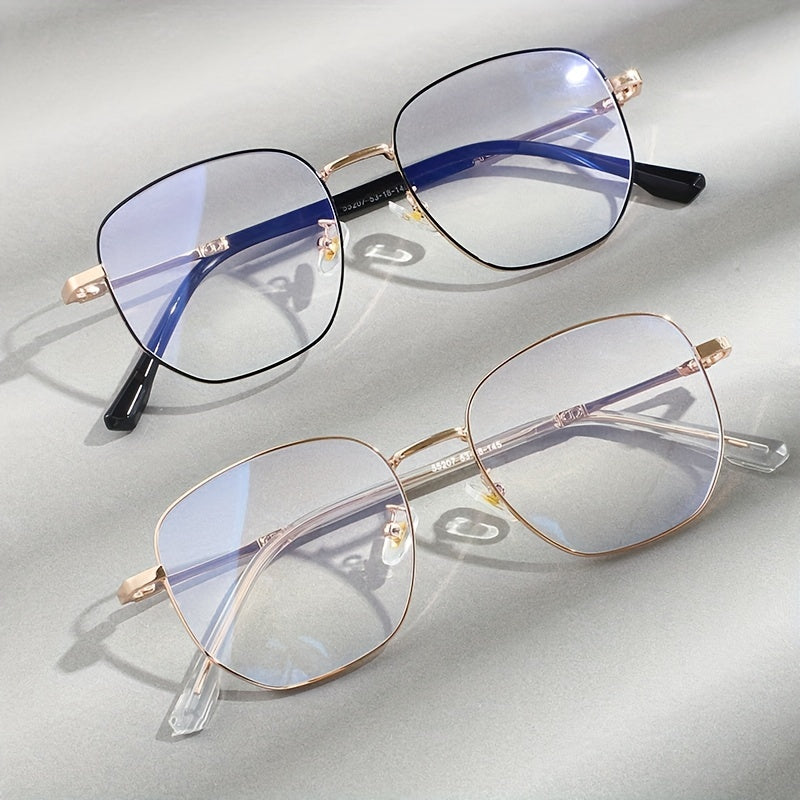 Aileen Unisex Metal Frame Fashion Glasses - Blue & Clear Gradient Lenses