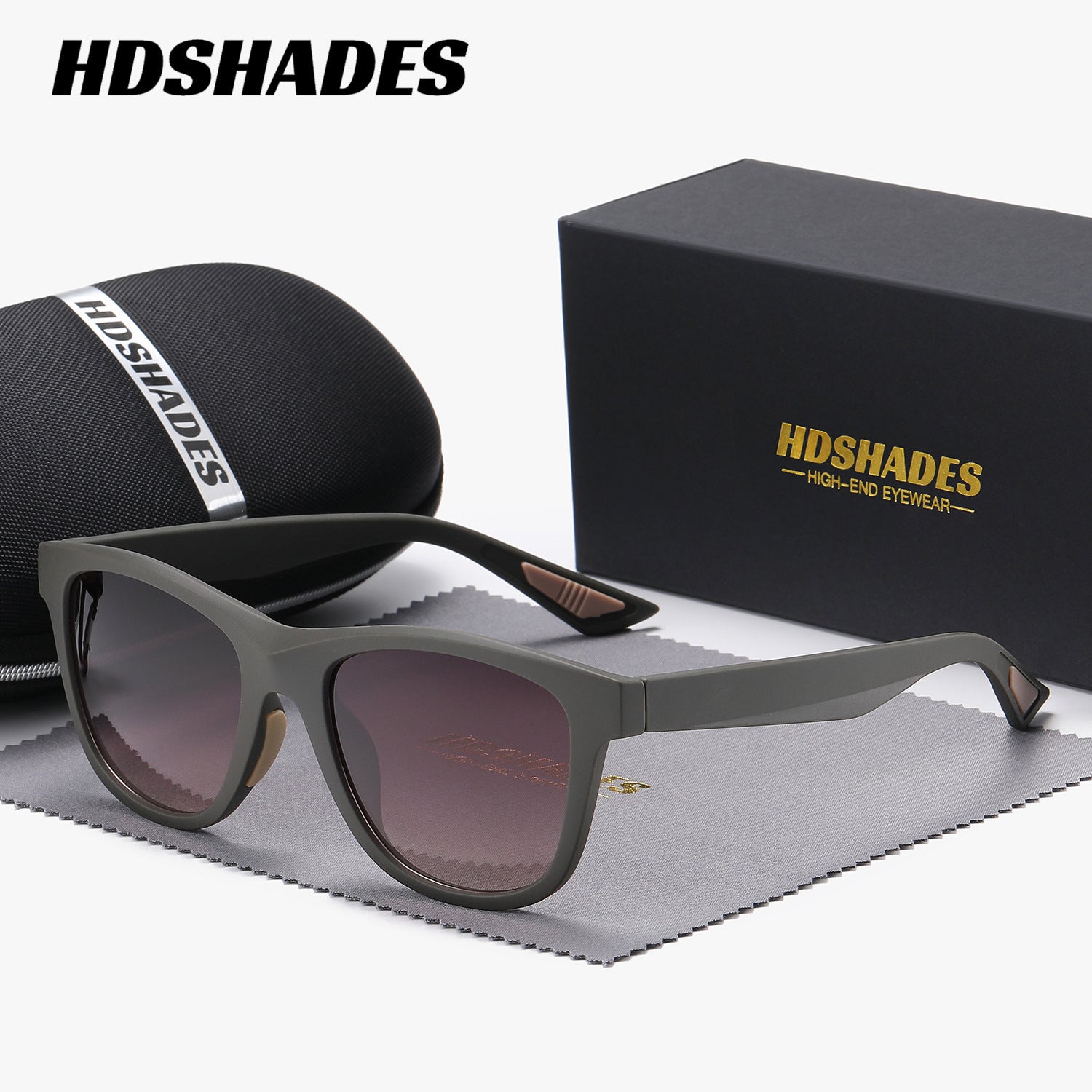 HDSHADES Unisex Trendy Stylish Full-Frame Polarized Glasses Square Rock Climbing Glasses UV400