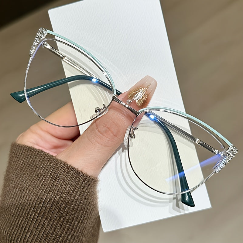 Women's Oversized Round\u002FHeart-Shaped Face Glasses - Large Oval Frame Non-Prescription Blue Blocking Glasses with Polarized