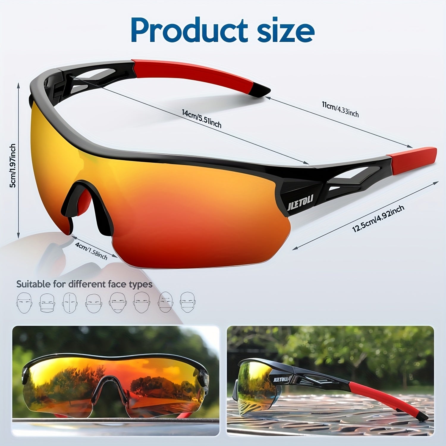 Lentes Fotocromaticos Hombre Ultraviolet-proof Bike Glasses Polarization Windproof Photochromic Lightweight Suitable for Cycling