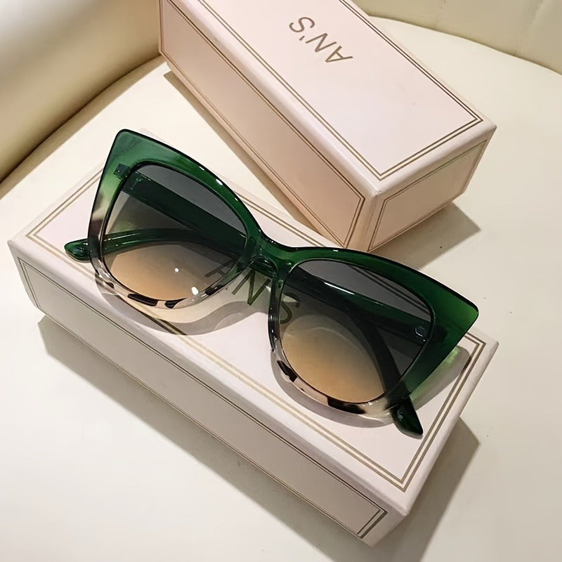 Women's Cat-Eye Gradient Glasses - Non-Prescription Vintage eyewear with Anti-Blue Light Lens