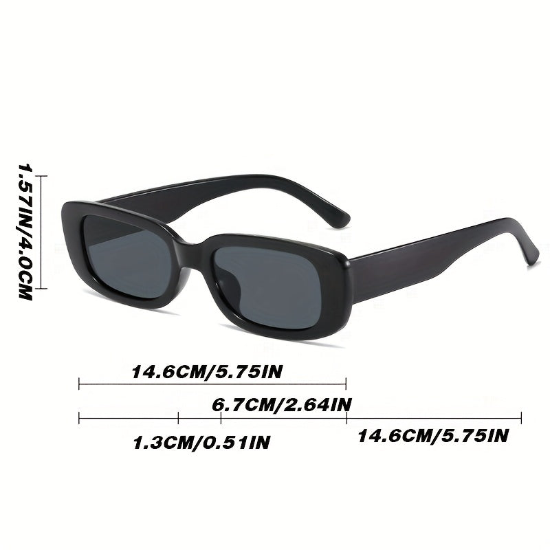 7pcs VIOLA MAG Rectangular Fashion Glasses for Women & Men - Vintage Style with Color-Changing Lenses