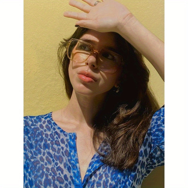 Oversized Light Blocking Glasses with Chic Square TR90 Frame and Metal Temple Women Men REMY