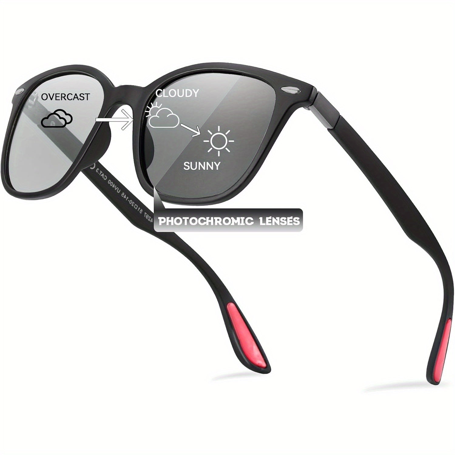 Photochromic for Men & Women - Anti-Glare Driving Glasses with Ultra-Light TR90 Frame - Adaptive for Day\u002F Night Use SG4297